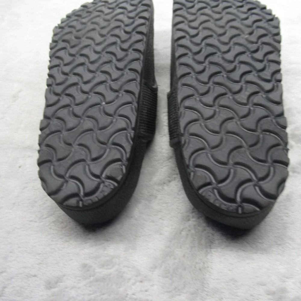 Birkenstock Flip Flops Unisex W10 M8 Thong Sandal Black Beach Summer Comfort EUC